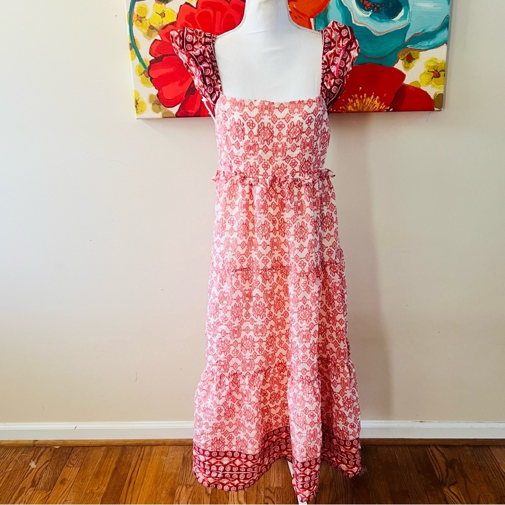 blu pepper • tiered red maxi dress. nwt.